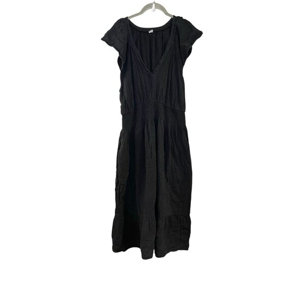 Old Navy Women Gauze Smocked Short Sleeve Dress Size XXL Plunge V-Neck Peasant - Picture 1 of 8
